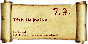 Tóth Hajnalka névjegykártya